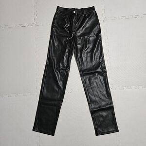 French Connection Black Vegan Leather Trousers